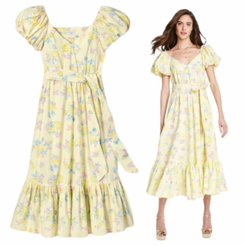 LoveShackFancy Yellow Floral Maxi Dress